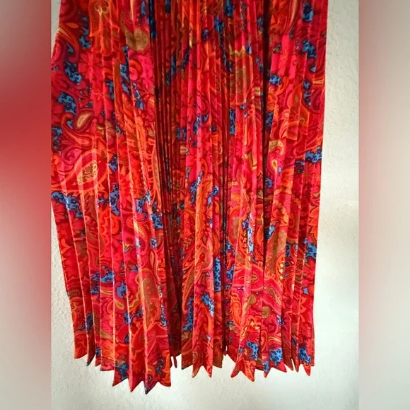Nanette Lepore Vibrant Orange and Blue Midi Dress size 2 - Picture 5 of 8